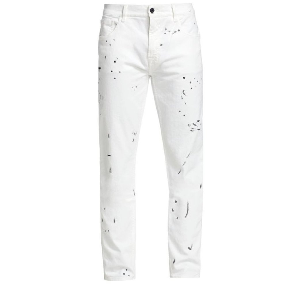 7 For All Mankind Paxtyn Slim-Fit Paint Splatter Jeans ( 30 )